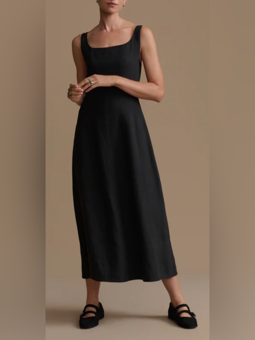 Jenni Kayne Kinney Linen Dress Black NWT Medium MSRP $445